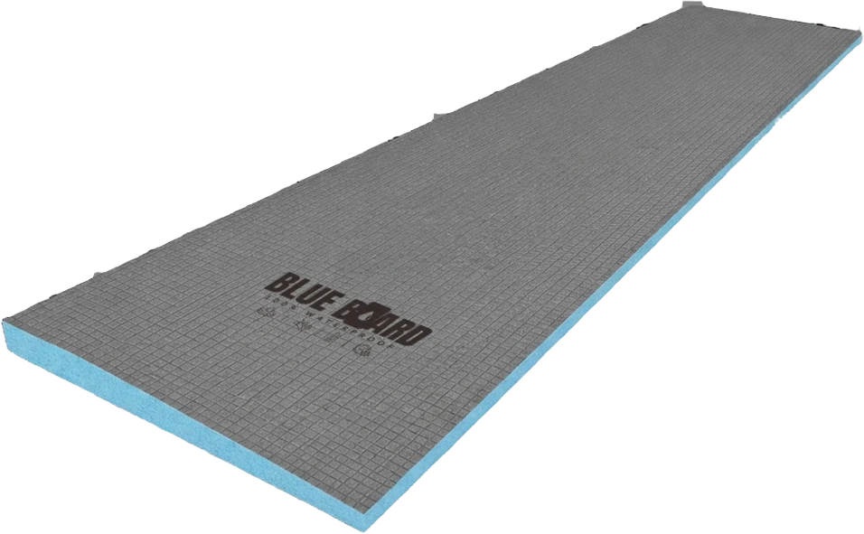 לוח שיפוע ארוך של BLUE BOARD, עבה בצד אחד ודק בצד השני ליצירת שיפוע ניקוז